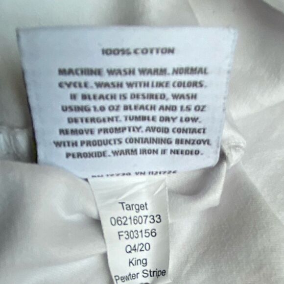 Threshold Pewter Striped Bed Pillow Cases - Picture 4 of 6